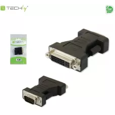 Adapter Techly DVI-9100 DVI na VGA 1 / 2, czarny IADAP