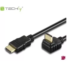 Kabel HDMI Techly HDMI/HDMI V1.4 M/M Ethernet Kątowy 2m czarny