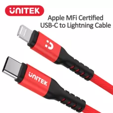 Kabel Unitek C14060RD USB-C - Lightning Pro MFI 1 / 2 1m