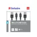 Kable Verbatim micro USB-B(M) - USB-A(M) 1m 2-pak czarny