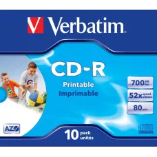 CD-R Verbatim 700MB AZO printable (10 Jewel Case)