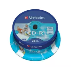 CD-R Verbatim 52x 700MB (Cake 25) WIDE PRINTABLE