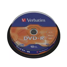 DVD-R Verbatim x16 4.7GB Matt Silver (Cake 10)