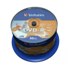 DVD-R Verbatim 16x 4.7GB (Cake 50) WIDE PRINTABLE