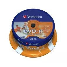 DVD-R Verbatim 16x 4.7GB (Cake 25) WIDE PRINTABLE