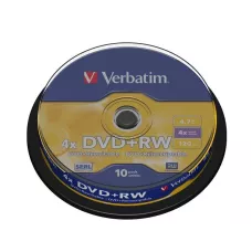 DVD+RW Verbatim 4x 4.7GB Matt Silver (cake 10)