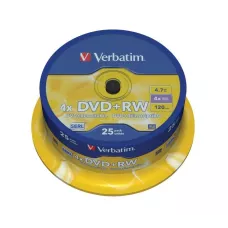 DVD+RW Verbatim 4x 4.7GB (Cake 25) MATT SILVER