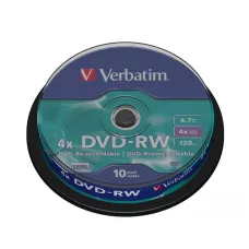 DVD-RW Verbatim 4x 4.7GB (Cake 10) MATT SILVER