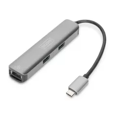 Stacja dokująca DIGITUS USB Typ C 5 portów 4K 30Hz HDMI 3x USB3.0 RJ45 srebrna