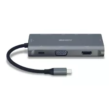 Stacja dokująca LINDY USB-C do 1xVG1 / 2xHDM1 / 2xRJ41 / 2xUSB 3.1 / 2xUSB-1 / 2xmicroS1 / 2xSD