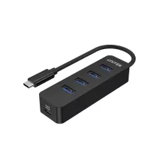 HUB USB-C Unitek H1117B 4xUSB-A 3.1, aktywny, 10W