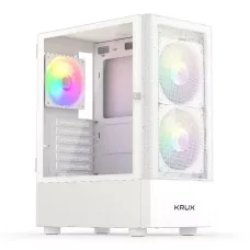 Obudowa KRUX Vako White RGB ATX, z oknem, bez zasilacza, biała