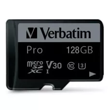 Karta pamięci Micro SDXC Verbatim Pro U3 128GB (91 / 25 M1 / 2) Class 10 U3 V30 + adapter