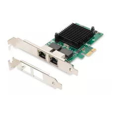 Karta sieciowa DIGITUS przewodowa PCI Express 2x RJ45 Gigabit 10/100/1000Mbps Low Profile
