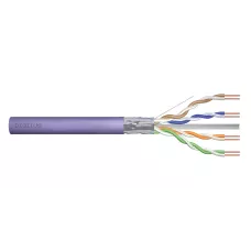 Kabel teleinformatyczny instalacyjny DIGITUS kat.6, F/UTP, Dca, drut, AWG 23/1, LSOH, 50m, fioletowy, ofoliowany