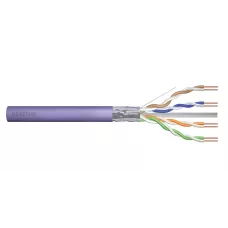 Kabel teleinformatyczny instalacyjny DIGITUS kat.6, F/UTP, Dca, drut, AWG 23/1, LSOH, 305m, fioletowy, szpula