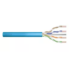 Kabel teleinformatyczny instalacyjny DIGITUS kat.6A, U/UTP, Dca, AWG 23/1, LSOH, 50m, niebieski, ofoliowany