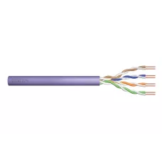 Kabel teleinformatyczny instalacyjny DIGITUS kat.6, U/UTP, Eca, drut, AWG 24/1, PVC, 305m, fioletowy, karton