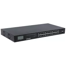 Switch niezarządzalny Intellinet 24x 10/100/1000 Mbps PoE+ 370W + 2x SFP Rack 19" LCD