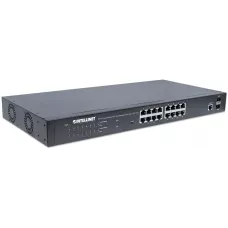 Switch zarządzalny Intellinet 16x 10/100/1000 Mbps PoE+ 374W + 2x slot SFP Rack 19"