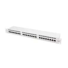 Patch panel Lanberg PPS6-1024-S 24 port 1U kat.6 ekranowany szary