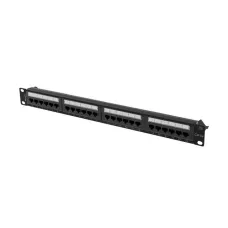 Patch panel Lanberg 24 port 1U kat.6A czarny