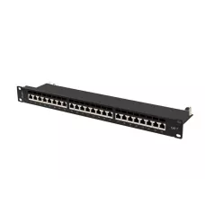 Patch panel Lanberg 24 port 1U kat.7 ekranowany czarny