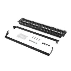 Patch panel Lanberg PPU5-2048-B 48 port 2U 19" kat.5e czarny