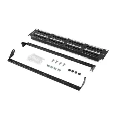 Patch panel Lanberg PPU6-2048-B 48 port 2U 19" kat.6 czarny