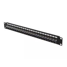 Patch panel Lanberg 24 Port 1U 19" Gniazdo Typ F Beczka Czarny