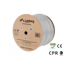 Kabel UFTP Lanberg kat. 6A 305m drut CU szary CPR+ fluke passed