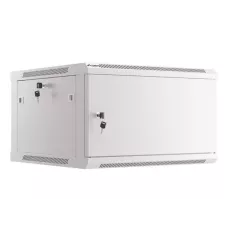 Szafa instalacyjna wisząca 19" 6U 600x600 szara drzwi metalowe Lanberg (flat pack)