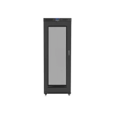 Szafa instalacyjna Rack stojąca 19" 27U 800x1000 Drzwi Perforowane czarna Lanberg (flat pack) LCD