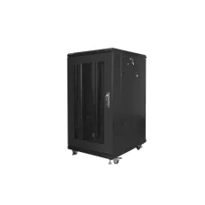 Szafa instalacyjna Rack stojąca 19" 22U 800x800 czarna drzwi perforowane Lanberg (flat pack)