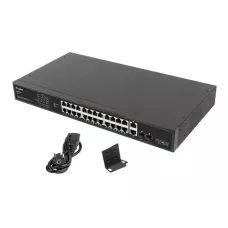 Switch niezarządzalny Lanberg 24x 100Mb PoE+/2x Combo Rack 19" Gigabit Ethernet 360W