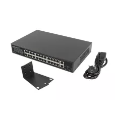 Switch niezarządzalny Lanberg 24x 1Gb PoE+/2x Gb 2x SFP Rack 19" Gigabit Ethernet 250W