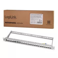 Patch panel 19" LogiLink NK4041 24 x keystone, 1U, ekranowany, szary