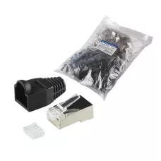 Wtyk RJ45 CAT.6 FTP LogiLink MP0022 z osłonką, czarny 100szt