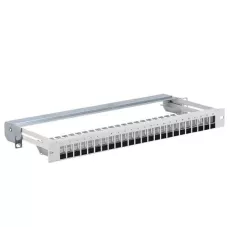 Patch panel keystone 19" 24-porty, FTP, wysuwany, szary Netrack