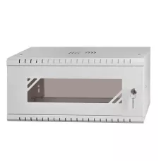 Szafa wisząca Rack 19" Netrack, ECO-Line, 4U/450mm, szara, drzwi przeszklone