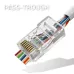 Wtyk QOLTEC przelotowy złącze RJ45 | CAT6 | UTP | Pass Through | Pozłacane styki | 10 sztuk