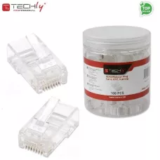 Wtyk modularny TechlyPro RJ45 8P/8C UTP Cat.6/drut 100szt.