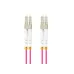 Patchcord światłowodowy Lanberg MM LC/UPC-LC/UPC DUPLEX 3.0mm OM4 50/125 LSZH 1m fioletowy